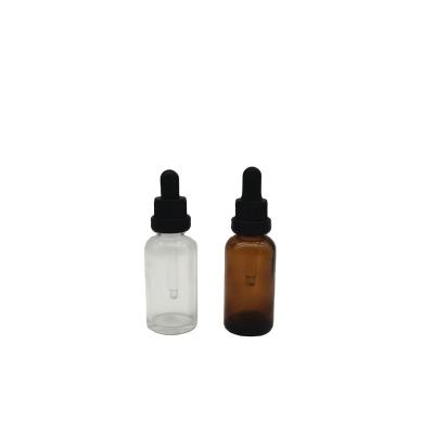 China Cosmetic Essential Oil Serum Beard Hair Cylinder Personal Care Skin Care Packaging 30ml Brown Glass Dropper Bottle With Eye Dropper for sale