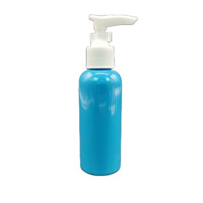 China 120ML Blue Plastic Empty Body Makeup Plastic Pump Bottle Lotion Shampoo-Cream Clip Bottle for sale