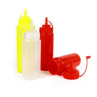 China Empty Plastic Food Hot Sauce Bottle Ketchup Bottle Peanut Butter Squeeze Bottle For Kitchen Salad Dressing Household for sale