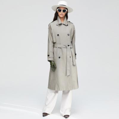 China new Anti-wrinkle autumn and winter cross casual trench coat women long for trench coat coat with belt for sale