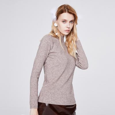 China Anti-Wrinkle Ladies Winter Solid Color High Collar Casual Comfortable 3050 Woolen Wool Sweater Top for sale