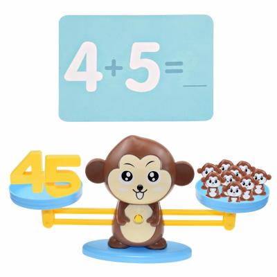 China Educational Toy Digital Monkey Balance Scale Math Montessori Scale Number Board Game Children Educational Pig Dog Learning Toys for sale