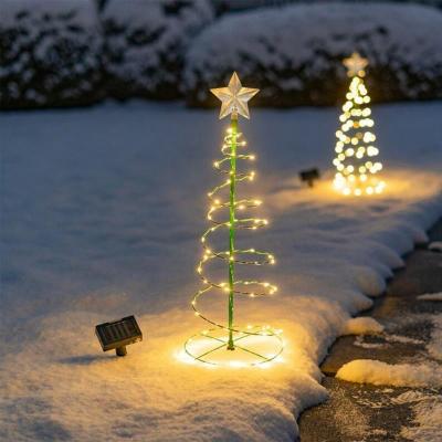 China Dropshipping Eco-Friendly Metal LED Christmas Tree Decoration Xmas Tree Decor String Lights Holiday Solar Ornament Decor Great Gift To USA UK Free for sale