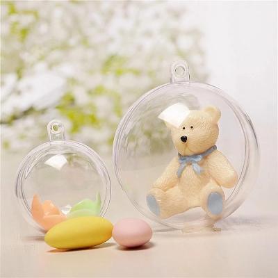 China DIY Decoration 4-20cm Clear Plastic Ball Open Bauble Christmas Tree Ornaments DIY Decoration Wedding Party Candy Pendant Gift Box for sale