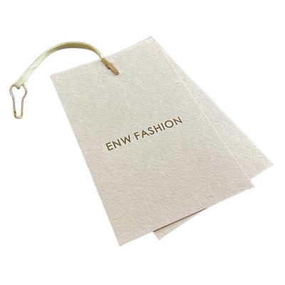 China Sustainable Custom Printed Brand String Rectangle Apparel Tags , Garment Label Swing Tags Sustainable Specialty Paper Hang Tag for sale