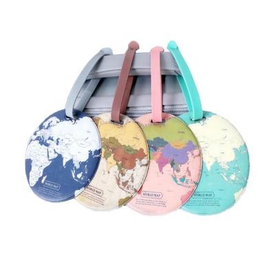 China Custom PVC Vending Gifts Hotel Logo Printed Travel Bag Paper Business Card Holder Cartoon PVC Luggage Tag for sale