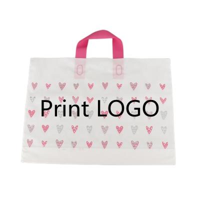 China Custom Printed Eco - Friendly Recyclable Shopping Bag Plastic Bag With Handle For Gift /Clothing for sale