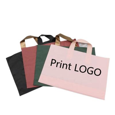 China Recyclable Custom Printed Logo Design Plastic Bag LDPE/HDPE Die Cut Shopping Bag For Clothing_shoe Packaging for sale