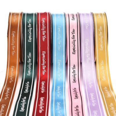 China Factory Wholesale Recyled Customized Rpet Front Side Plain 100% Polyester Double Silk Satin Ribbon Roll for sale