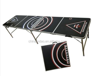 China Lightweight College Parties And Games Quad Folds Custom 8ft Beer Pong Table for sale