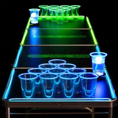 China Modern 8ft Beer Pong Table Folding Outdoor Game Party Drinks Table for sale