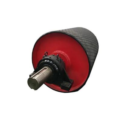 China Big Magnetic Q235 Motorized Conveyor Pulley For Stone Crushing Plant for sale