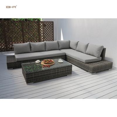 China Amazon Modern Aluminum Metal Garden Sofa Set Hot Sale Set Pe Rattan Furniture Wicker Aluminum Outdoor Sofa Set for sale