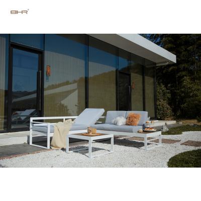 China Outdoor Hot Selling Time Furniture Garden Furniture Set Outdoor Patio Furniture Aluminum Sofa With Lounge Bed Aluminum Frame for sale