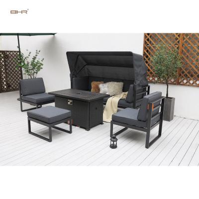 China BHR Best Price Handmade Modern Style Aluminum Outdoor Patio Garden Furniture Fire Pit Sets BHR-10007F for sale