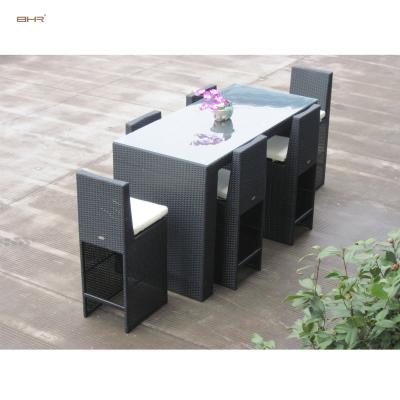 China BHR Modern Patio Bar Set Handmade Rattan Furniture Best Prices Porcelain for sale