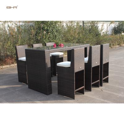 China Modern Outdoor All Weather Garden Dining Set Rattan Furniture Patio Dining Sets for sale