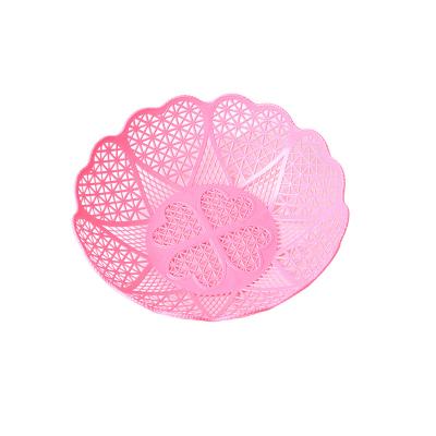 China Wholesale High Quality Sustainable Plastic Fruit Tray Peach Heart Fruit Basket Hollow Kitchen Thickened Drained Vegetable Basket for sale