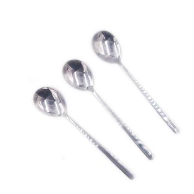 China Viable Wholesale Tableware Korea Thickened Stainless Steel Spoon Household Food Soup Spoon Long Handle Spoon for sale