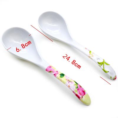 China Traditional Wholesale Long Handle Kitchen Spoon Melamine Turtle Shell Heat Resistant Thickened Large Cooking Spoon for sale