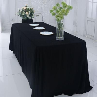 China Durable Premium Table Cloth Black Velvet Rectangle Table Cloth For Wedding Party Event Table Decoration for sale