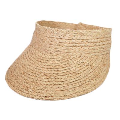 China Custom Image DDA2473 Sun Visor Sun Hats Summer Outdoor Foldable Beach Sun Hat Women Travel Raffia Blank Straw Hats for sale