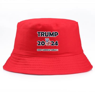 China DT1007 Fashion Summer Sun Visor Hats Embroidery MAGA Trump Hats Packable Cotton Donald Trump Fisherman Caps 2024 Printed Bucket Hats for sale