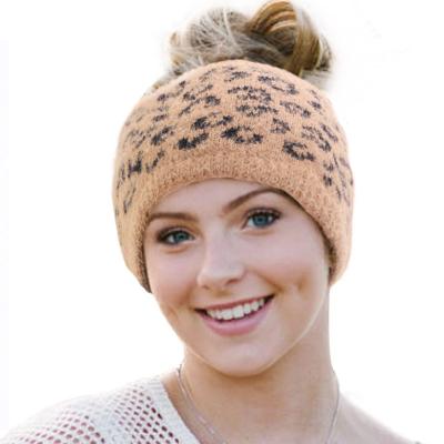 China Q560 Crochet Turban Leopard Headband Wool Headband Wool Headband Q560 Knitting Head Turban Hat Sports Wrap Hat Accessories Hair Bandanas for sale