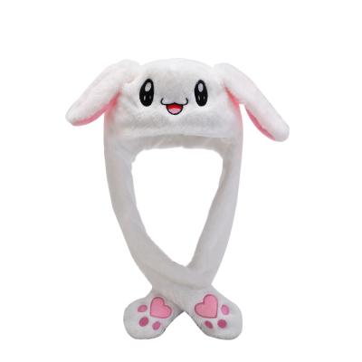 China N770 Korea Fun Common Ear Hat Soft Moving Jumping Plush Lovely Cosplay Animated Christmas Party Bunny Toys Cute Rabbit Hat Hat for sale