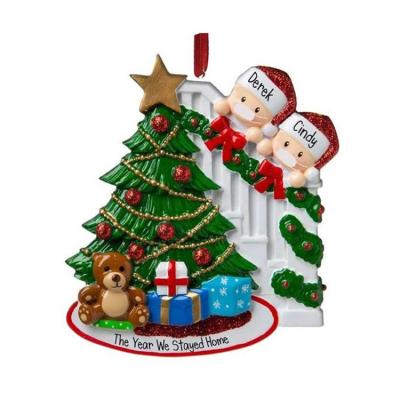 China A2083 DIY Christmas Tree Decoration Call Christmas 2020 PVC Supplies Survivor Snowman Family Christmas Tree Decoration Pendants Face Santa Ornament for sale