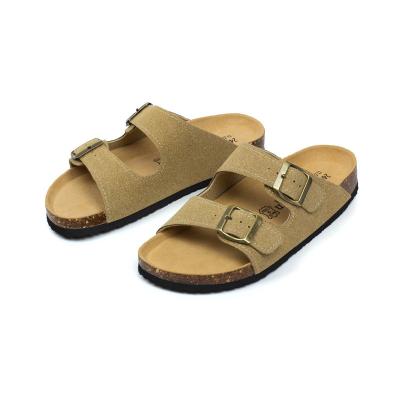 China Fashion trend of the latest women's open toe flat shoes. Ladies Home Cork Slippers for sale