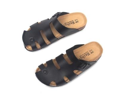 China Fashion trend men's and women's Baotou beach outdoor shoes non slip cork slippers for sale