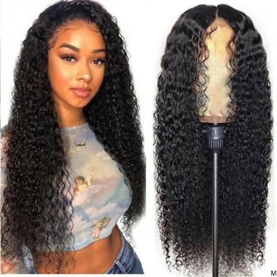 China Pre Plucked Curly Kinky Curly Lace Front Wigs 100% Real Brazilian Kinky Curly Human Hair Long HD Transparent Wig 100% T Part Lace Front Wigs for sale