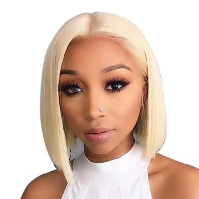 China Brazilian Straight Human Hair Bob Wigs Blonde 613 Silky Straight 613# Short Lace Bob Wig Cheap Wholesale Vendor Wave T for sale