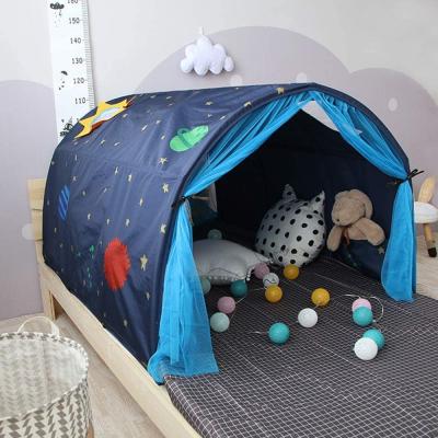 China Dreamy Sports Toy Portable Pop Up Baby Playhouse Galaxy Starry Sky Bed Kids Tents with Net Double Curtain for sale