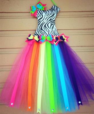 China For Home Hot Girls Birthdays Long Waist Rainbow Tutu Dress Hair Tie Organizer Wall Deco for sale