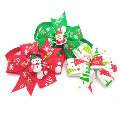 China Viable Tree Deer Christmas Snowman Pet Bowties Puppy Bow Ties Bow Ties Center Collar for sale