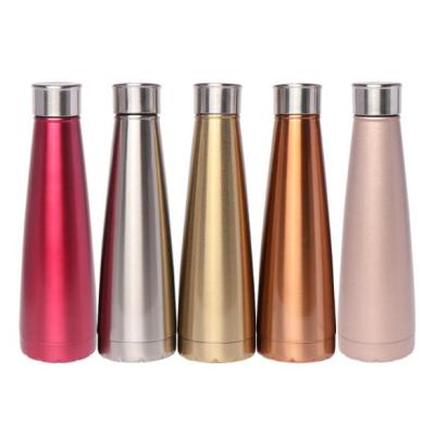 China 450ml cone shape cola stainless steel vacuum flask PORTABLE eco-friendly reusable thermos water bottle for sale