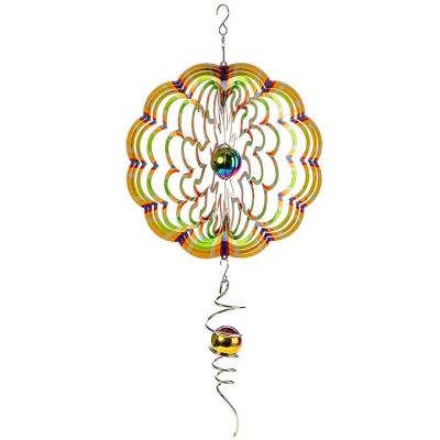 China 3D Painting Butterfly Metal Designer Decorative Outdoor Hanging Sun Wind Spinner Weather-Resistant for sale