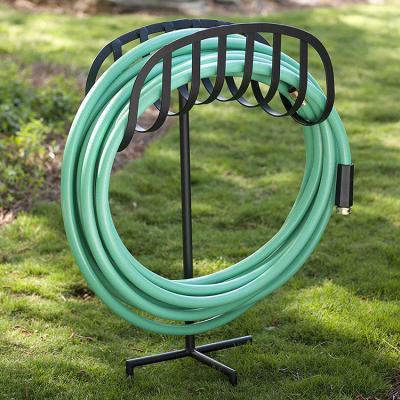 China 647 Adjustable Manger Style Heavy Duty Black Metal Garden Hose Hanger Rack Holds 125-Feet of 5/8-Inch Hose for sale