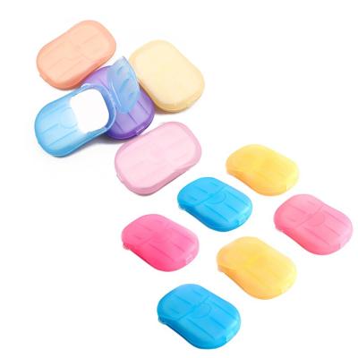 China Dropshipping Baby Basic Cleansing Care Traveling To Customize Container Scented Plastic Compact Hand Toilet Paper Dissolving Soap for sale