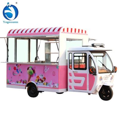 China High quality electric mobile electric tricycle vegetable processing factory food truck electric ice cream truck for sale for sale