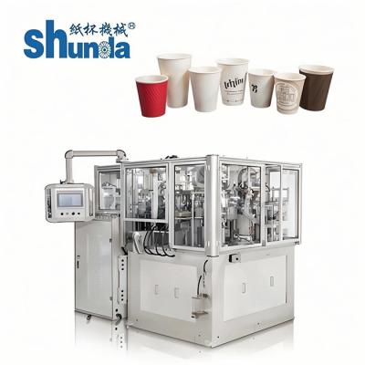 China Speed Paper Tea Cup Making Machine with 130-180 Pcs/min Speed Collecting Table Size 900*900*1760mm Air Compressor 0.5Mpa for sale