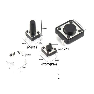 China Electronic Products SMD Fields DIP 4 Pin / 3 Pin / 2 Pin Micro Momentary Tact Switch for sale