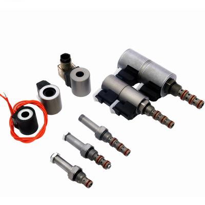 China Energized Dual Coil Cartridge Solenoid Valve Hydraulic 4 Way 3 Position for sale