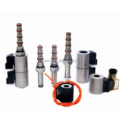 China 4 Way 3 Position Cartridge Solenoid Valve Threaded Spool Type Twin Connector for sale