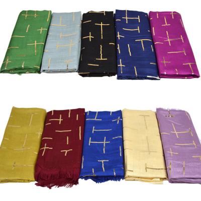 China Fashion Factory Supplier Gold Glitter Printed Cotton Muslim Hijab Scarf Shimmer Head Wrap Shawls Wholesale for sale