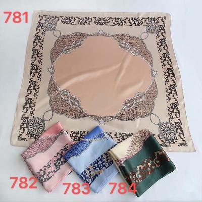 China 70*70CM Elegant Wholesale Printed Square Satin Scarf Hijabs Silk Headscarf Gifts For Women for sale