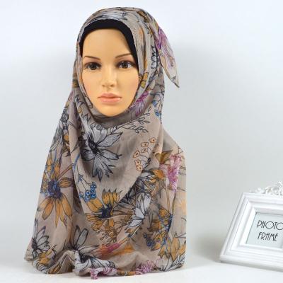 China Fashion Vintage Printed Viscous Scarf Women Flower Muslim Hijab Shawl for sale