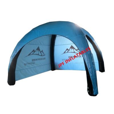 China 2021 PVC tarpaulin 0.6mm good price easy setup 4 legs air tight inflatable canopy dome advertising tent with 2 zipper doors for sale for sale